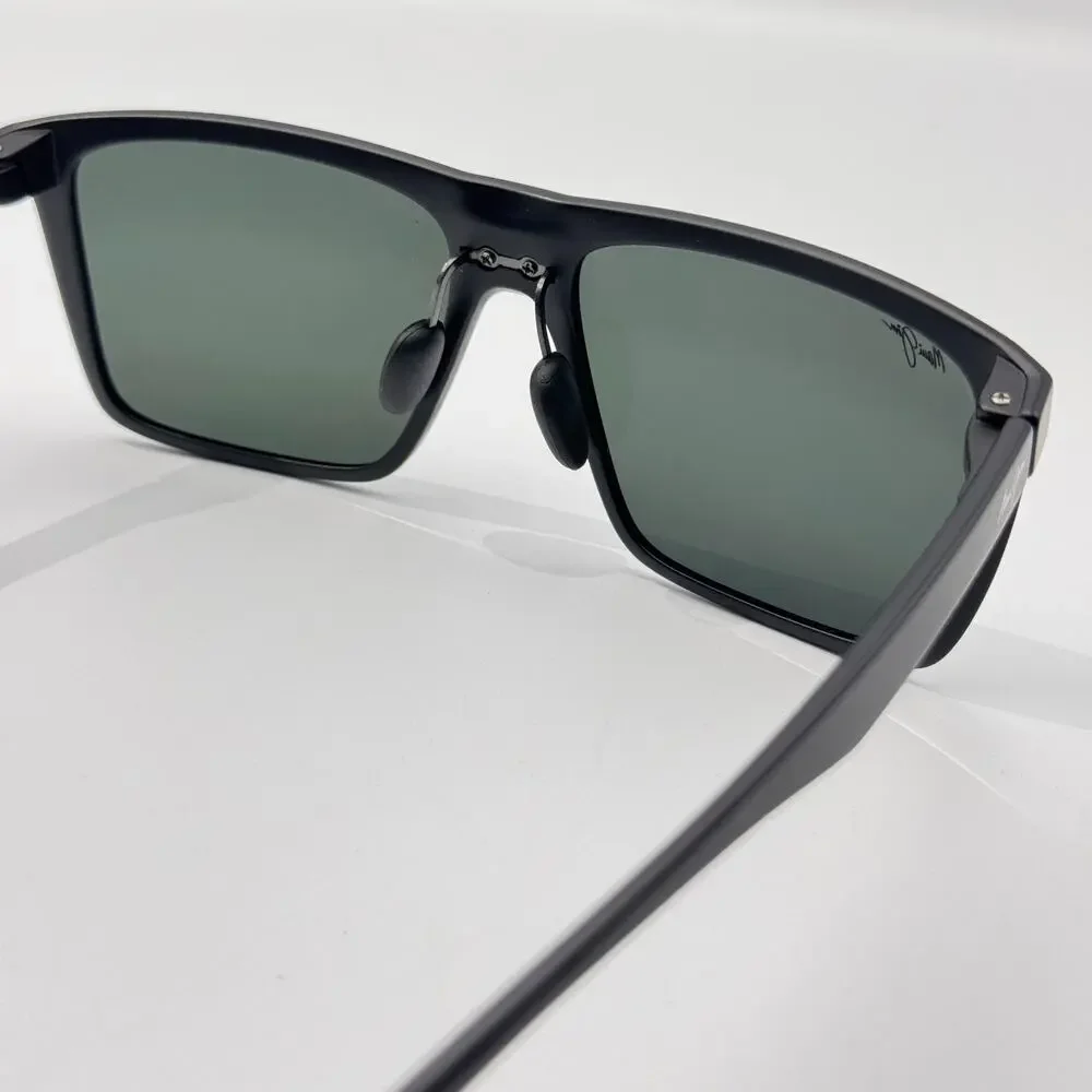 Maui Jim Sunglasses Honokalani MP-BG MJ455-02 Black Square Gray Polarized Lens